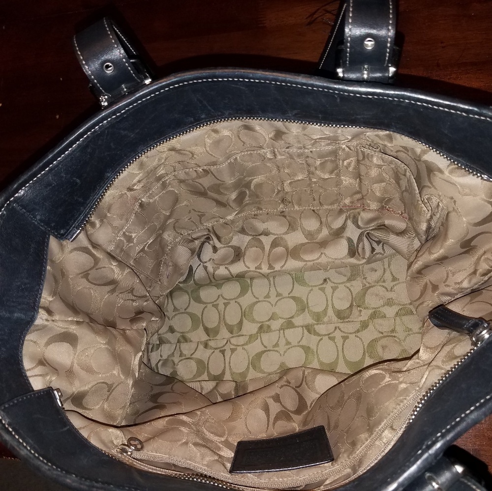 Black leather coach bag - Picture 4 of 6